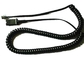flexible aufgerollte Telefonschnur des Steckers 4-pin und des Verbindungsstücks TPU mit gewundenen Kabeltelefonkabeln
